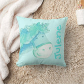 Pony naam en pasgeboren cadeau bleek aqua pillow kussen (Deken)