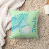 Pony naam en pasgeboren cadeau bleek groen kussen (Deken)