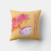 Pony naam en pasgeboren cadeau oranje roze kussen (Achterkant)