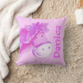 Pony Naam & Geboorte Pasgeboren Gift bleke paarse  Kussen (Deken)