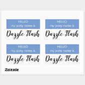 Pony Naam Tag - Dazzle Flash Rechthoekige Sticker (Vel)
