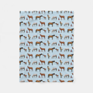 Pony Party Fleece Deken (Lichtblauw)
