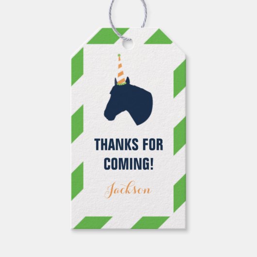 Pony Party Gepersonaliseerde Gift Label Groen Cadeaulabel (Voorkant)
