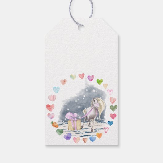 Pony Party Geschenkanhänger für Pferdemädchen Cadeaulabel (Achterkant)