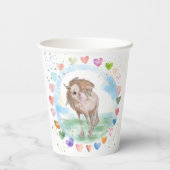 Pony Party Pappbecher, Pferdemotiv für Kinder Papieren Bekers (Achterkant)