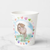 Pony Party Pappbecher, Pferdemotiv für Kinder Papieren Bekers (Voorkant)