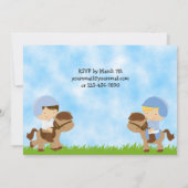 Pony Party verjaardagsuitnodigingen voor jongens Kaart (Achterkant)