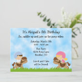 Pony Party verjaardagsuitnodigingen voor meisjes e Kaart (Staand voorkant)