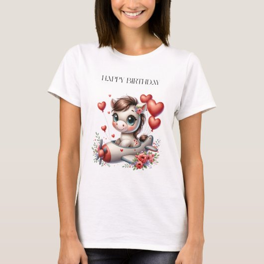 Pony Piloot Verjaardag T-shirt (Voorkant)