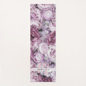  pony Pink Roses Floral Monogram Yogamat (Voorkant)