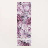  pony Pink Roses Floral Monogram Yogamat (Achterkant)