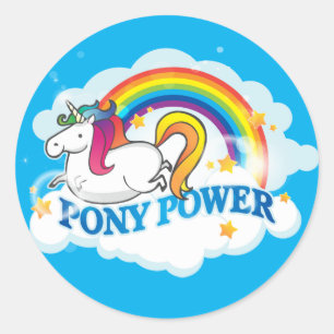 Pony Power Unicorn Ronde Sticker