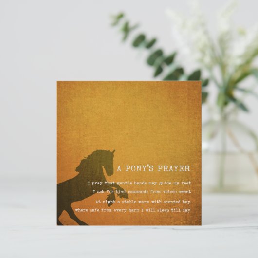 PONY PRAYER 5.25 x 5.25 card Kaart (Staand voorkant)