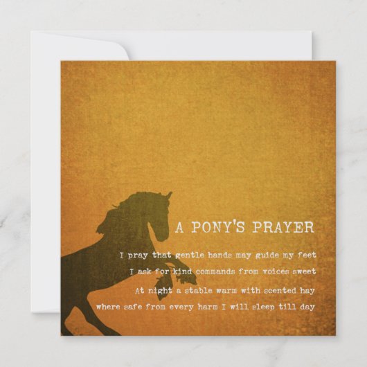 PONY PRAYER 5.25 x 5.25 card Kaart (Voorkant)