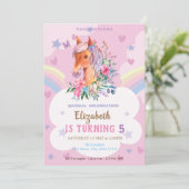  Pony Rainbow Stars Verjaardag Kaart (Staand voorkant)