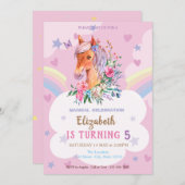  Pony Rainbow Stars Verjaardag Kaart (Voorkant / Achterkant)