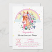  Pony Rainbow Stars Verjaardagsuitnodiging Kaart (Voorkant)