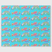 pony, regenboogpatroon cadeaupapier (Vlak)