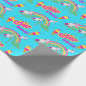 pony, regenboogpatroon cadeaupapier (Hoek)