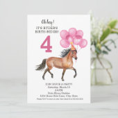 Pony Ride Birthday Party // Horse Birth-neigh Kaart (Staand voorkant)