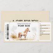 Pony Ride Gift Certificate Kaart (Voorkant / Achterkant)