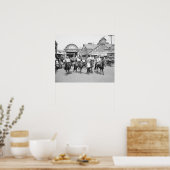 Pony Riders op Coney Island, 1904. foto Poster (Keuken)