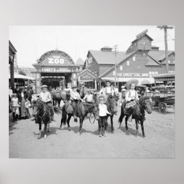 Pony Riders op Coney Island, 1904.  foto Poster