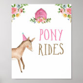 Pony Rides Farm Animals Barnyard Girl Birthday Poster (Voorkant)