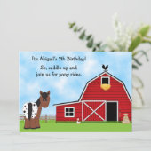 Pony Rides Paardrijden Verjaardagsuitnodiging Kaart (Staand voorkant)