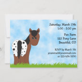 Pony Rides Paardrijden Verjaardagsuitnodiging Kaart (Achterkant)