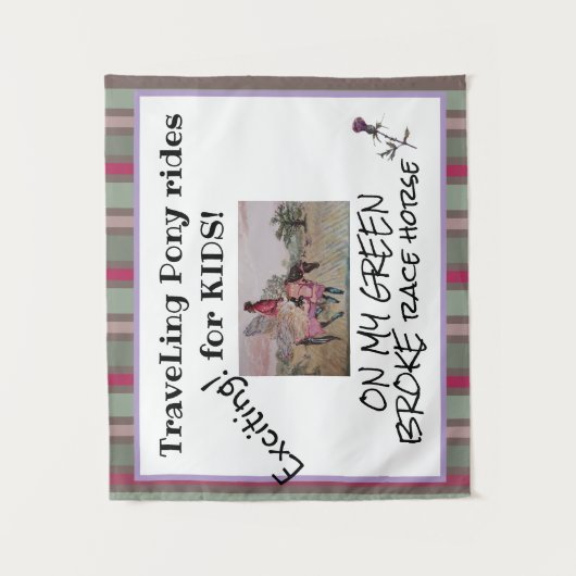 pony-ritten voor kinderen TAPESTRY Wandkleed (Voorkant)