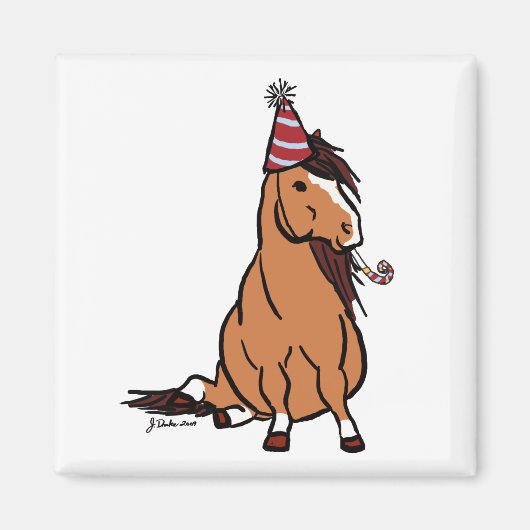 Pony Rode Partij Magneet (Voorkant)