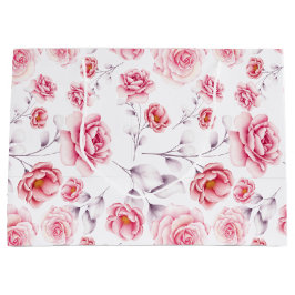 pony roze bloem botany tekening  patroon groot cadeauzakje