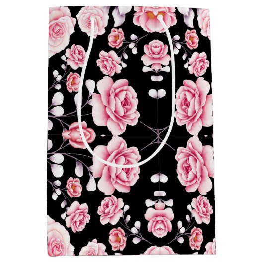 pony roze floral  bodempatroon medium cadeauzakje (Voorkant)