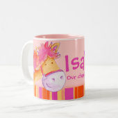 Pony roze kampioen paardenrenner noemt mok meisjes (Voorkant links)