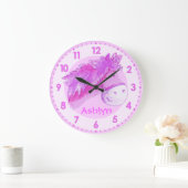 Pony roze meisjeskamer genaamd muurklok grote klok (Huis)