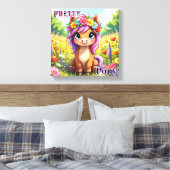 Pony | Schattigee Cartoon Kind Nursery Art Canvas Afdruk (Insitu (Slaapkamer))