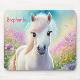Pony Schattigee gepersonaliseerde meisjesnaam Muismat