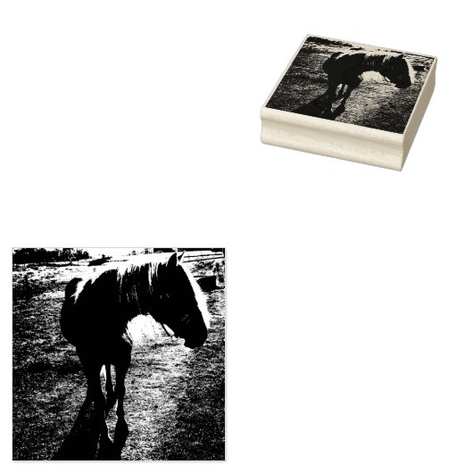 Pony Silhoueted Rubber Stamp Rubberstempel (Gestempeld)