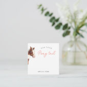 Pony Tail Hair Tie Holder Favor Card Informatiekaartje (Staand voorkant)
