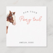 Pony Tail Hair Tie Holder Favor Card Informatiekaartje (Voorkant)