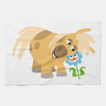 Pony Tender Cartoon en Vloerkeukenhanddoek