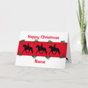 Pony Trotting Silhouette Happy Kerstmis Kaart