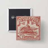 Pony Uitdrukkelijke  stempel Vierkante Button 5,1 Cm (Voorkant /achterkant)