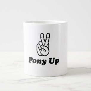 Pony-up uw ochtenden! grote koffiekop