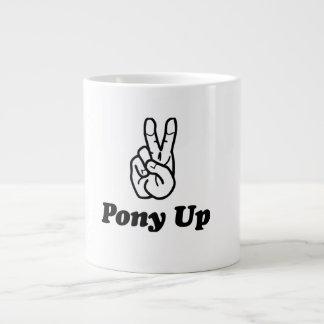 Pony-up uw ochtenden! grote koffiekop