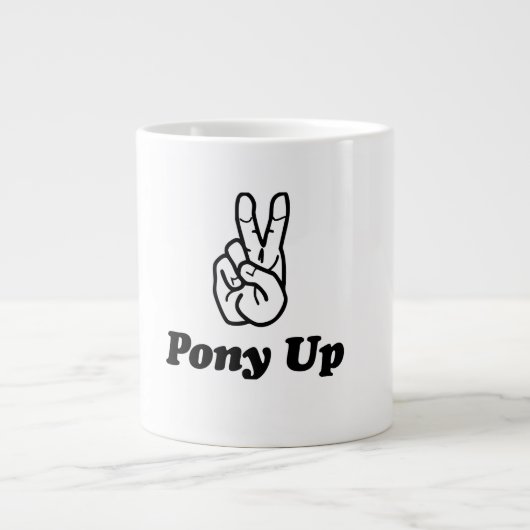 Pony-up uw ochtenden! grote koffiekop (Voorkant)