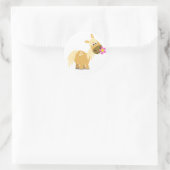 Pony van de cartoon en ventilatorsticker ronde sticker (Tas)