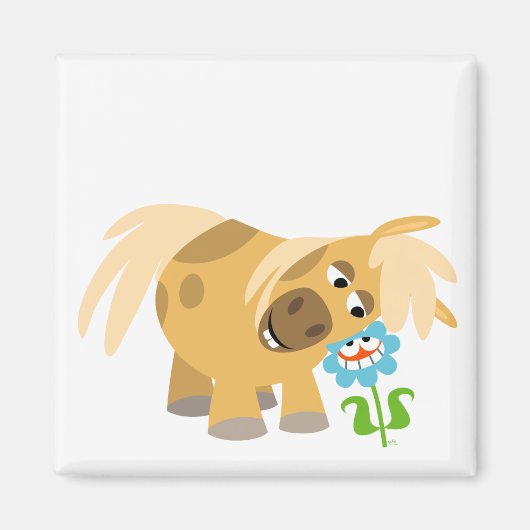 Pony van de Cartoon van de aanbesteding en het Blo Magneet (Voorkant)