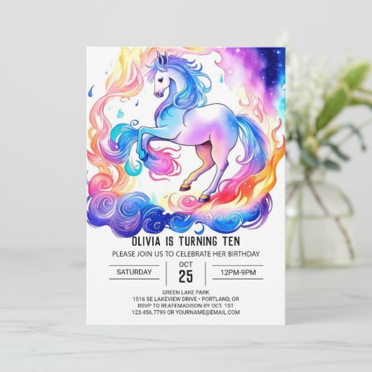 Pony van de moderne kinderen kaart (Staand voorkant)